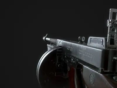 M1928a1 Thompson Low-poly 3D model
