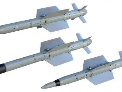 KAB-50C  KAB-50TV  and  KAB-50L guided air bomb 3in1 Low-poly 3D model