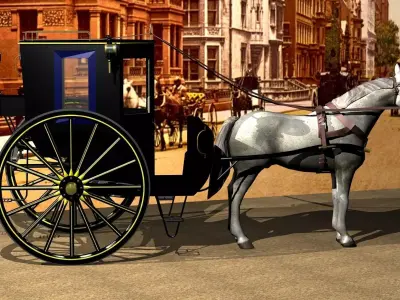 Hansom cab 1886 3D model