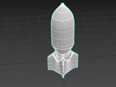 Missile rocket Low-poly 3D model