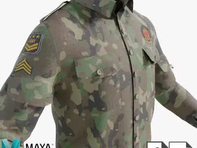 Military Uniform middle east Camouflage 3D model