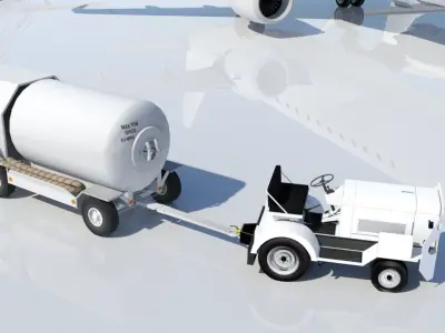 Airstarter ACE 500 ground support airport equipment Low-poly 3D model