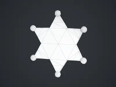 Sheriff Badge Low-poly 3D model
