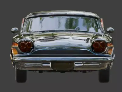 Atompunk Retro Futuristic Atomic Car 3D Model Low-poly 3D model purchase