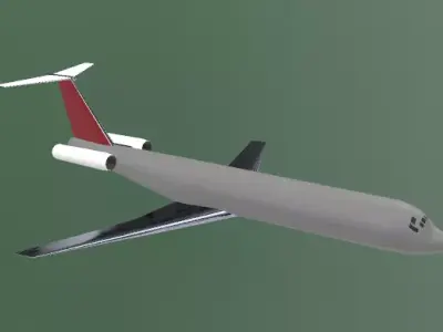 Fictional Twin Rear Engine Jetliner DC-9-50 Inspired series 3D model
