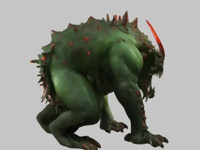 Low Poly Reptile Demon Creature Low-poly 3D model