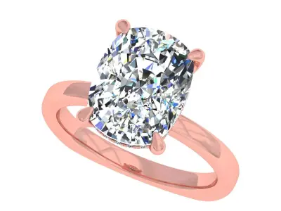 7 carat Cushion Stone Solitary Ring 3D print model purchase