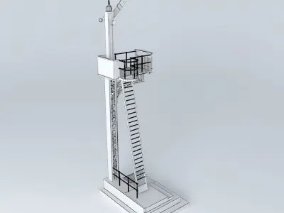 Eco Rail Track Signal Single Old Steam Days Free 3D model