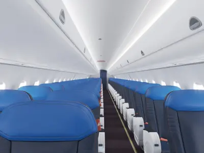 Embraer E195 Interior business cabin 3D model