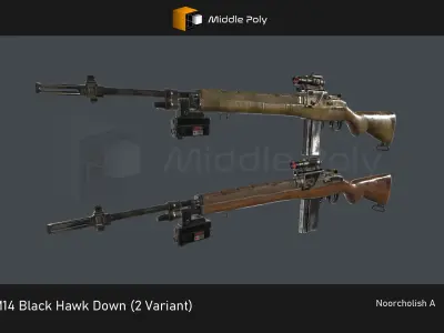 M14 Black Hawk Down Low-poly 3D model