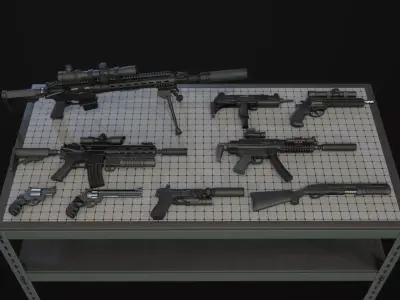 Weapons Pack Low-poly 3D model purchase