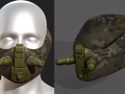 Gas mask respirator scifi futuristic 3d  Low-poly 3D model purchase