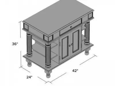 August Grove Collette Kitchen Island 3D model