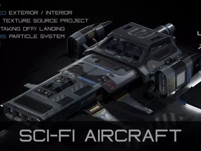 Sci-Fi Aircraft  Low-poly 3D model