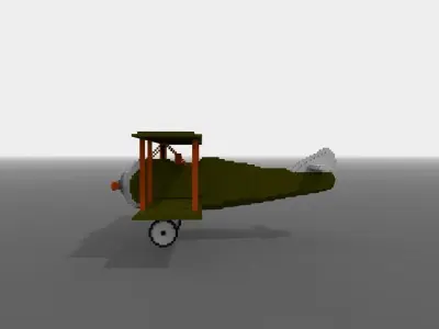 Voxel Airplane Low-poly 3D model