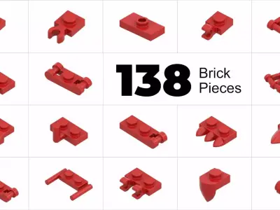 TwindBricks3D - 138 Bricks Plate Modifield collection 3D print model