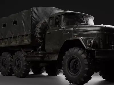 Military truck Low-poly 3D model Low-poly