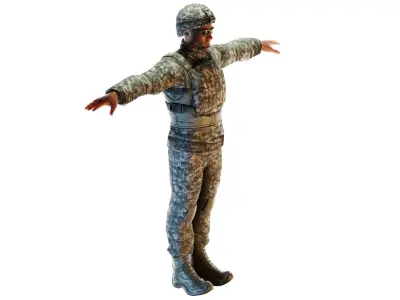 Ready Action Tactical Man 3D Model Download  Virtual Warfare Low-poly 3D model