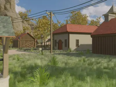 Mountain Village 3D model 6