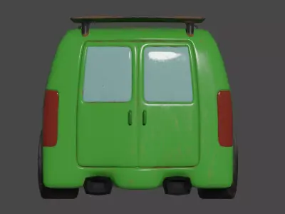 Green Cartoon Car Low-poly 3D model
