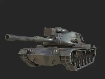 3 coatings of Taiwan M60A3 Patton Tiger Main Battle Tank Low-poly 3D model