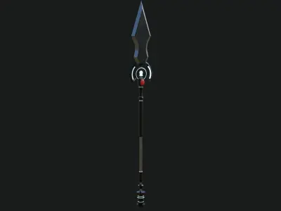 3D Fantasy Spear 07 Glow Game-Ready PBR Textures Included Low-poly 3D model
