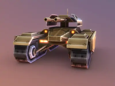 SCRAPDOG Dune Dozer tank Low-poly 3D model