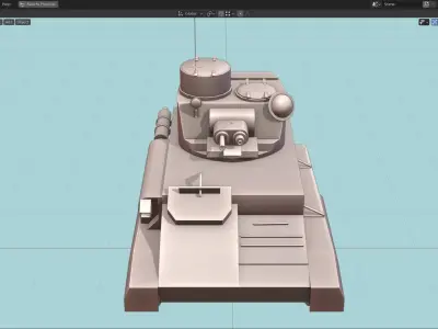 Vickers MK VIb Tank Base Mesh  Low-poly 3D model