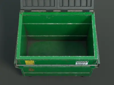 Dumpster garbage can on wheels Low-poly 3D model buy