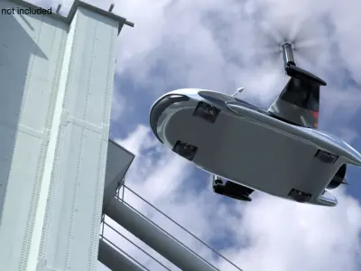  Futuristic Flying Car Concept with Rotors 