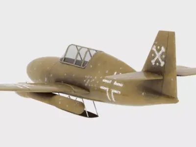 Messerschmitt Jet Fighter Low-poly 3D model