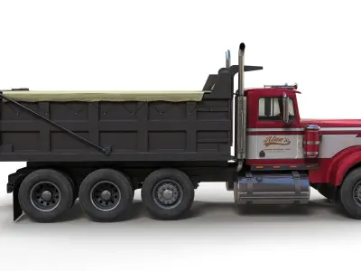 Kenworth W900A dump truck Low-poly 3D model