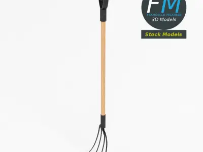 Four-tined pitchfork 3D model