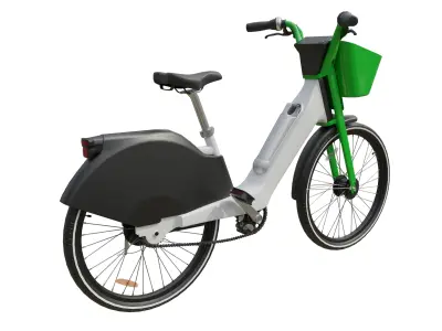 Electric bike for city rental Low-poly 3D model
