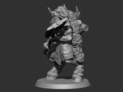 Bull Warrior with Axe 3D print model