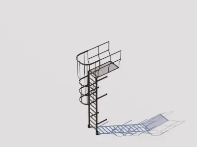 Rooftop Stairs 07 Low-poly 3D model