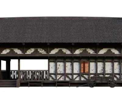 Old Medieval Building House 4K Textures GameReady 50 Low-poly 3D model