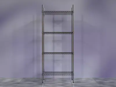 Wire Shelves - 30 inches X 18 inches X 72 inches in chrome Low-poly 3D model