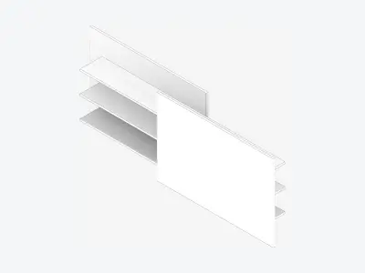 Partition - Contemporary - Changeall - Left - Shelves Low-poly 3D model