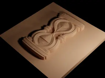 Hourglass CNC 3d Print High Relief Sand Casting 3D print model