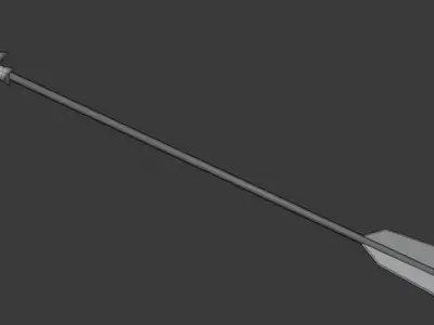 Arrow arrowhead with wooden handle 3D model