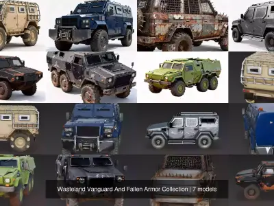 Wasteland Vanguard And Fallen Armor Collection 3D Model Pack