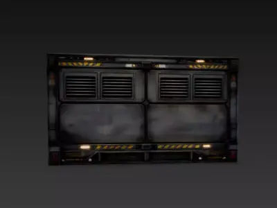 Sci-Fi Industrial Vent Wall Panel - PBR Low Poly Game Ready Low-poly 3D model