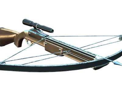 Modern Cross Bow With Binocular Low-poly 3D model