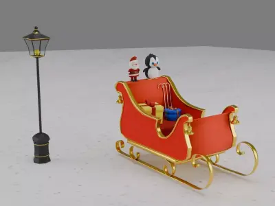 Christmas Santa Sleigh 3D model purchase