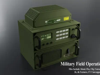 Military Field Operation Radio Low-poly 3D model