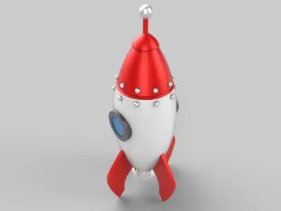 Rocket ship Low-poly 3D model by squarebagel