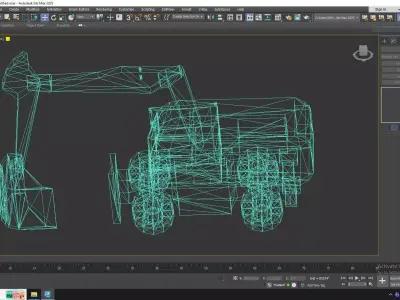 Excavator Construction Loader A920 Simplified Low-poly 3D model