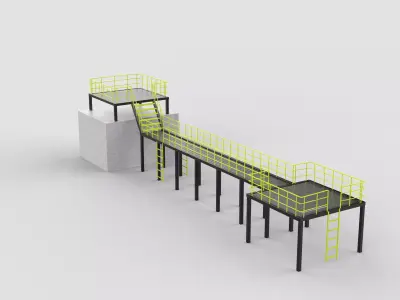 steel platform and walkway  3D model