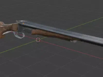 PSX Double Barrel Shotgun - Long  and Sawed-Off Low-poly 3D model